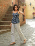 Floral Printed Sleeveless Peplum Pure Cotton Top